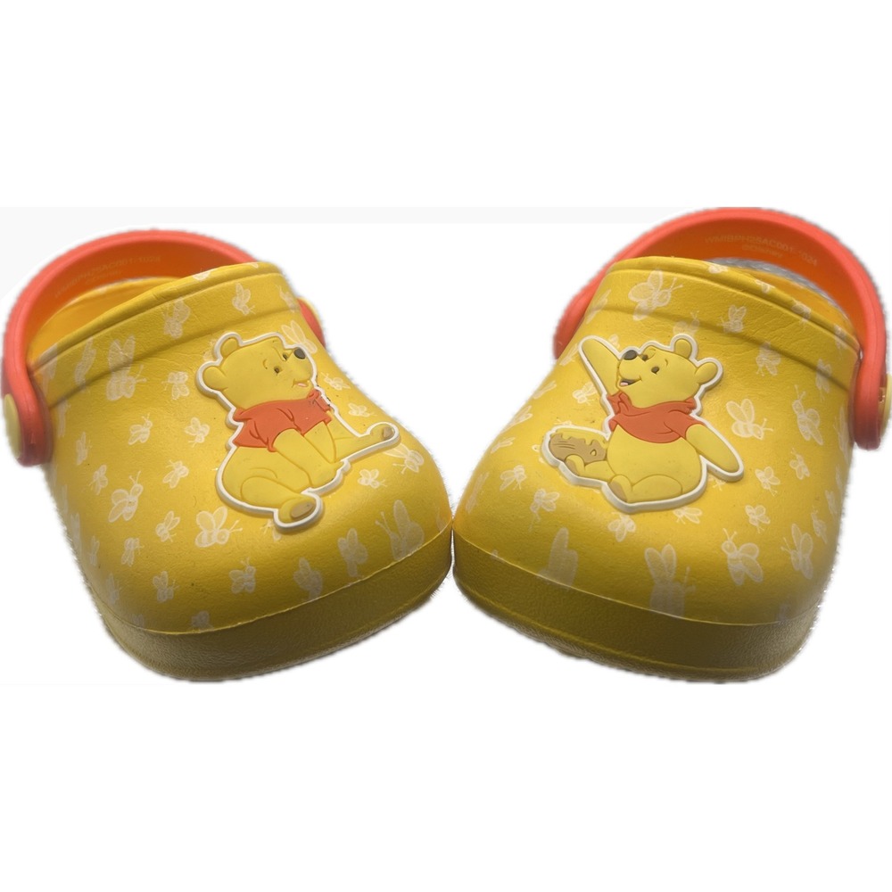 Disney Baby Winnie the Pooh Clogs Yellow Bee Print Toddler Size 5/6